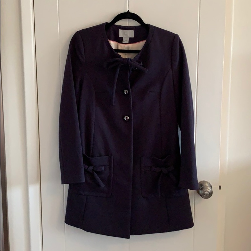 H&M navy jacket with bows